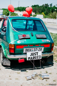 Just married na autě